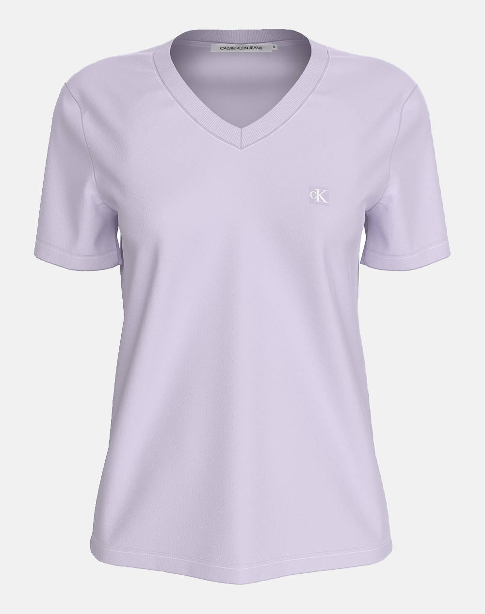 CALVIN KLEIN BLOUSE CK EMBRO BADGE V-NECK TEE