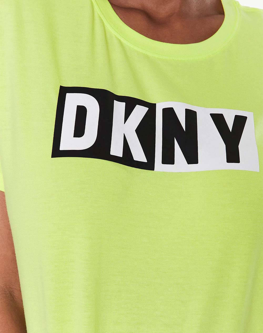 DKNY LOGO БЛУЗА С КЪСИ РЪКАВИ DKNY