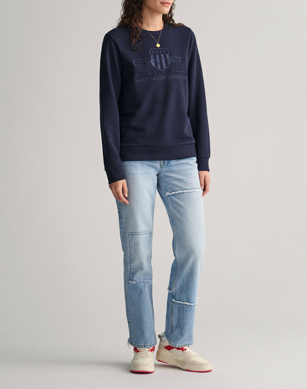 GANT SWEATSHIRTS REG TONAL SHIELD C-NECK SWEAT