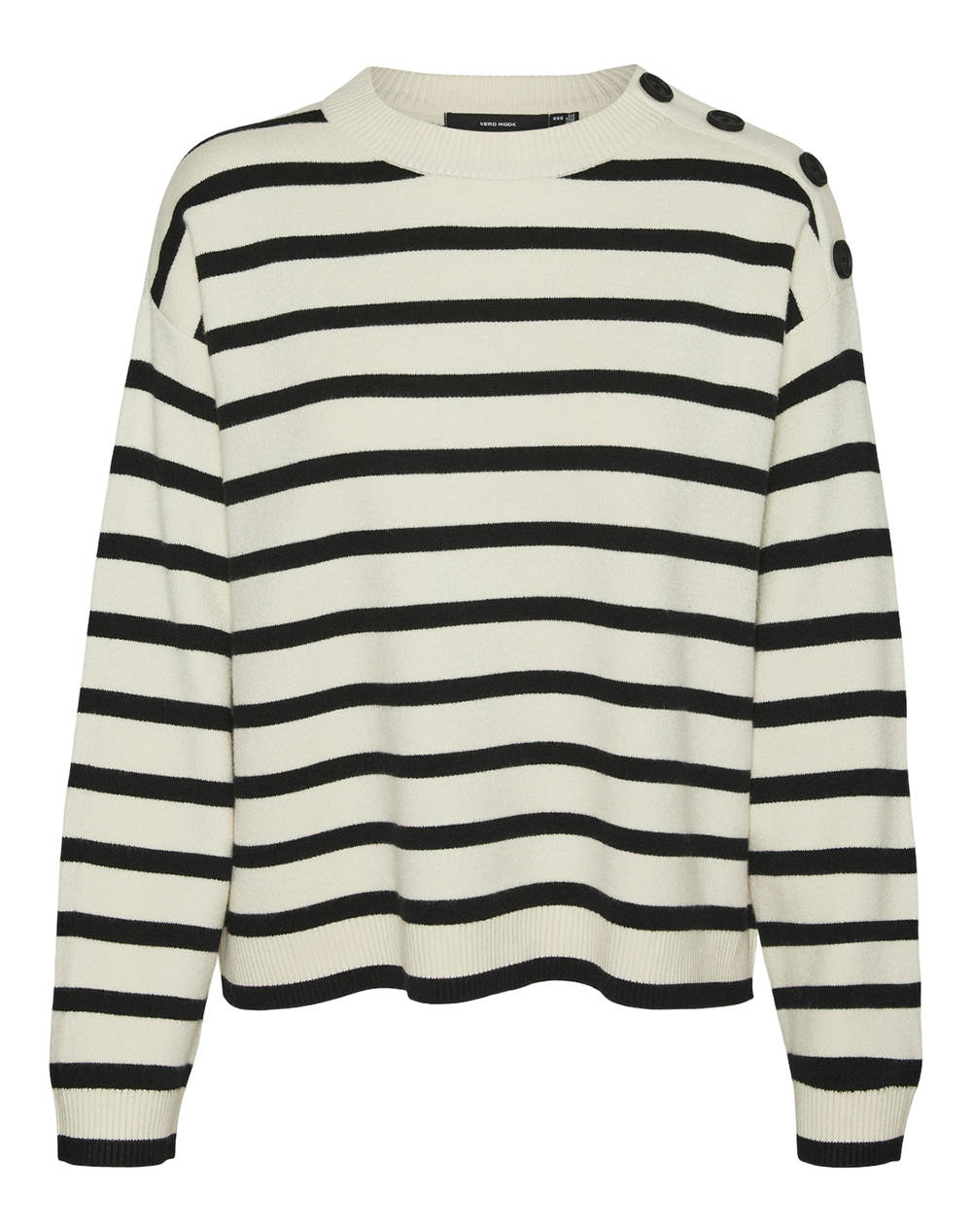 VERO MODA VMSABA LS O-NECK BUTTON PULLOVER GA NOOS