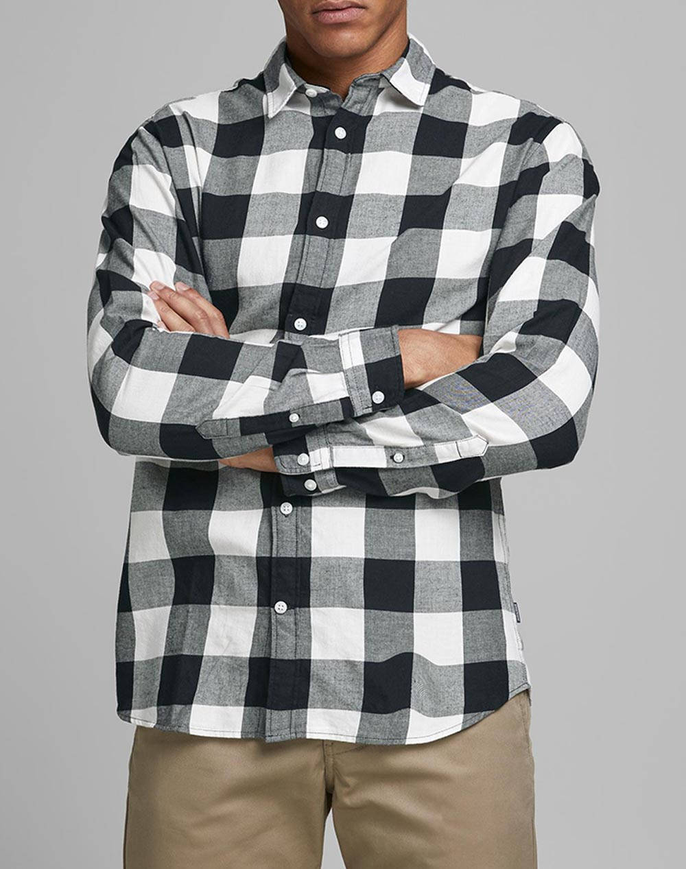 JACK&JONES JJEGINGHAM TWILL SHIRT L/S NOOS