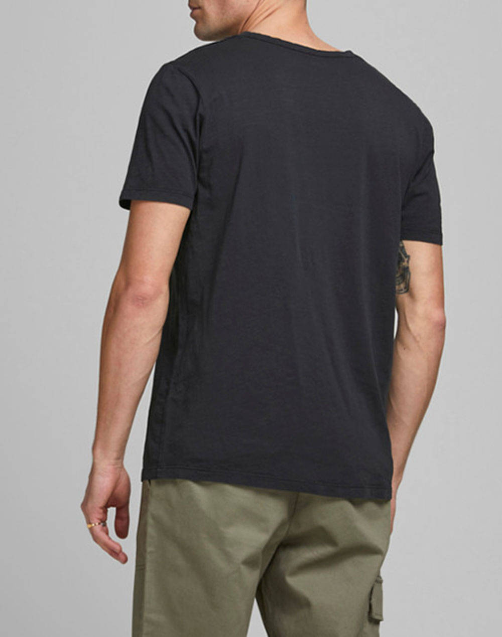 JACK&JONES JJESPLIT NECK TEE