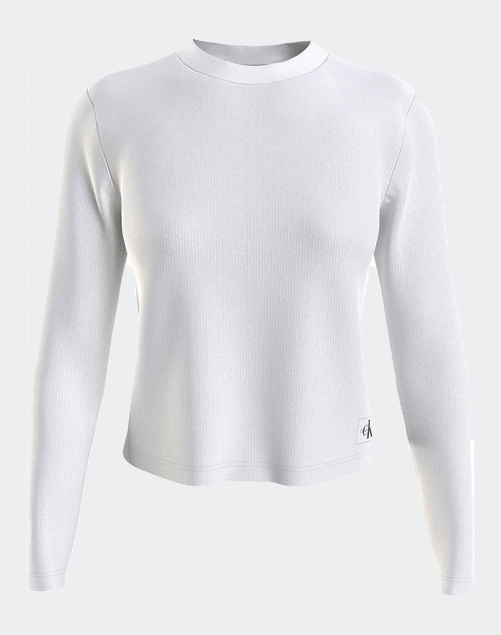 CALVIN KLEIN BADGE RIB BABY TEE LONG SLEEVE