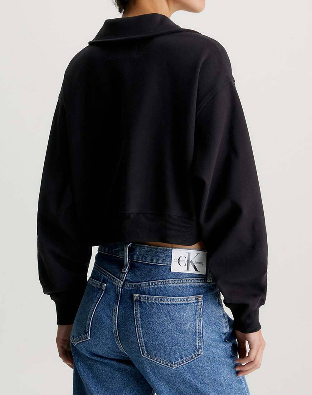 CALVIN KLEIN LABEL POLO COLLAR SWEATSHIRT