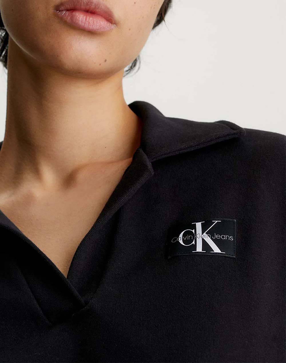 CALVIN KLEIN LABEL POLO COLLAR SWEATSHIRT