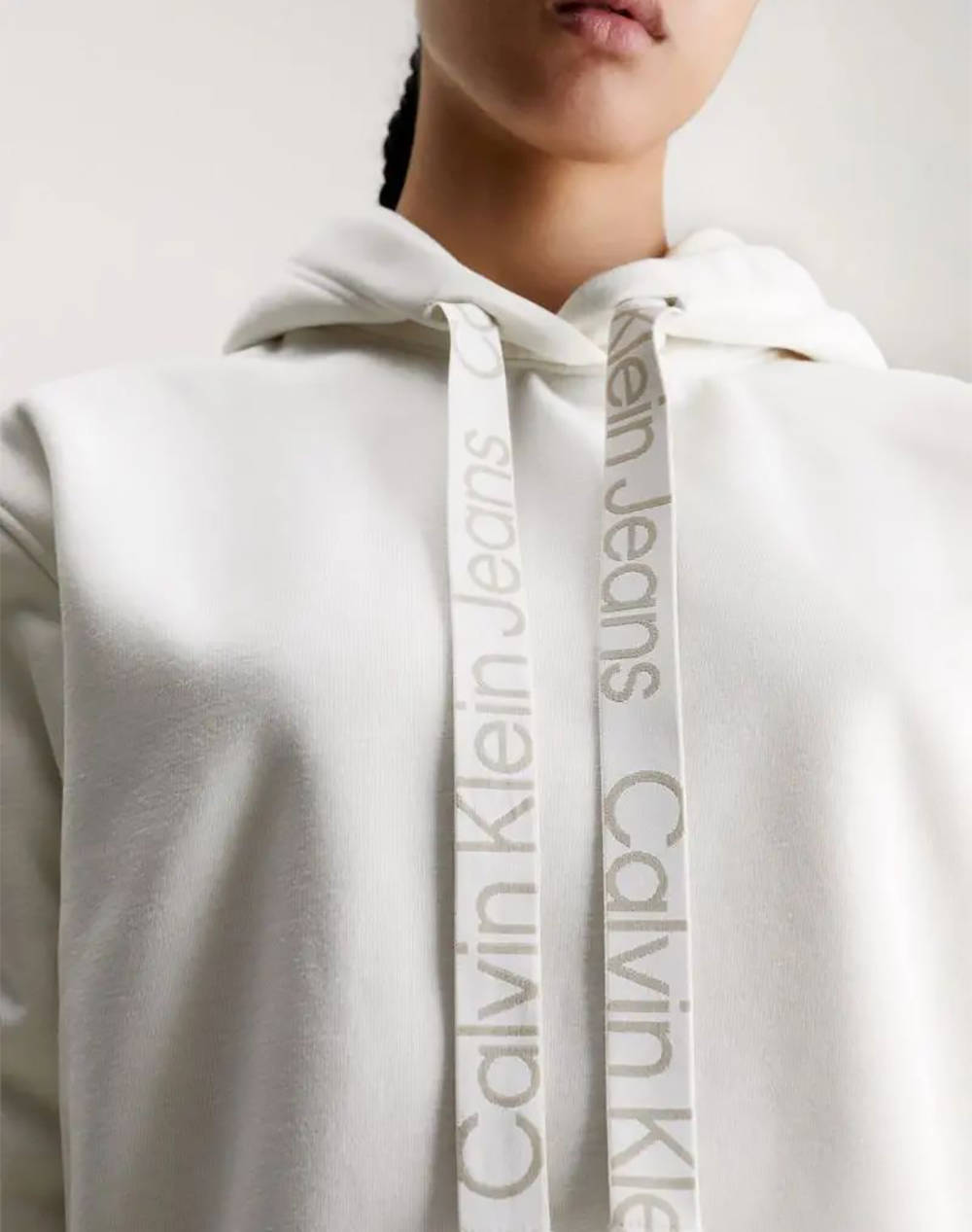 CALVIN KLEIN LOGO DRAWCORD HOODIE