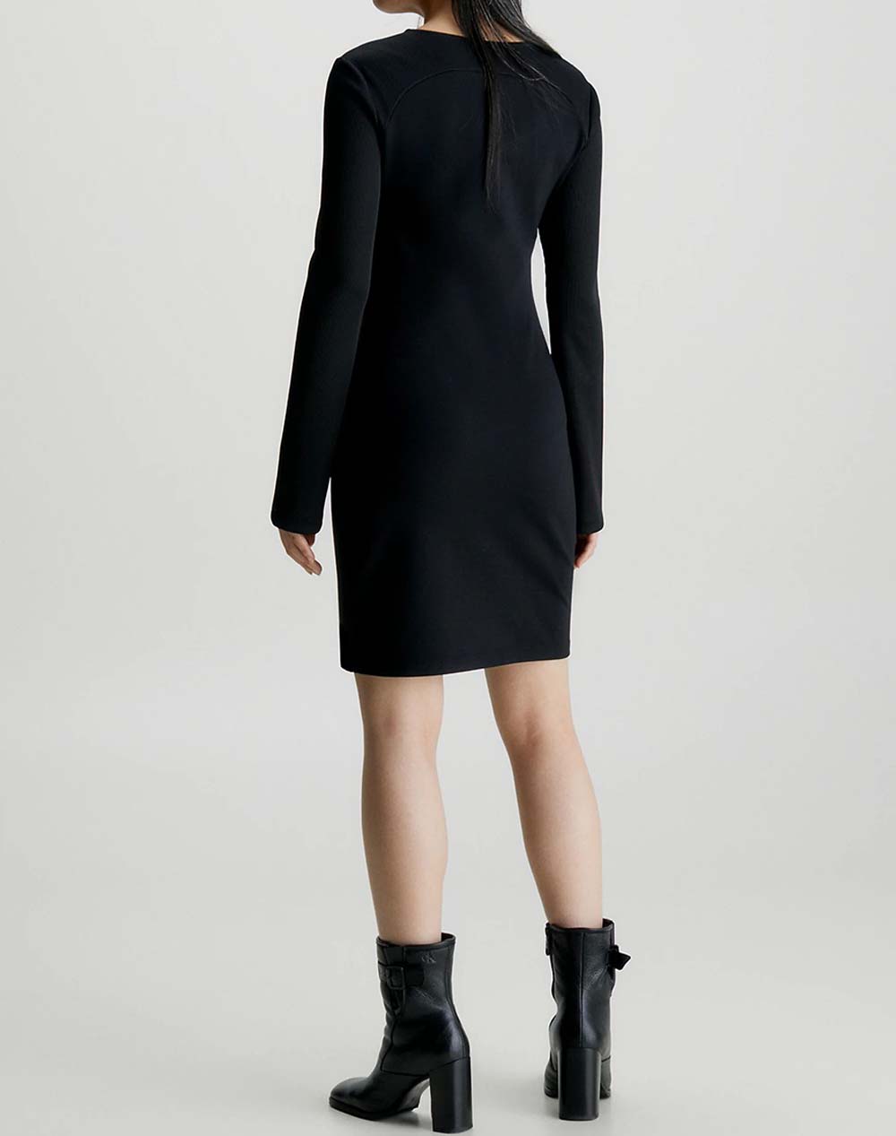 CALVIN KLEIN CUT OUT RIB MIX MILANO DRESS