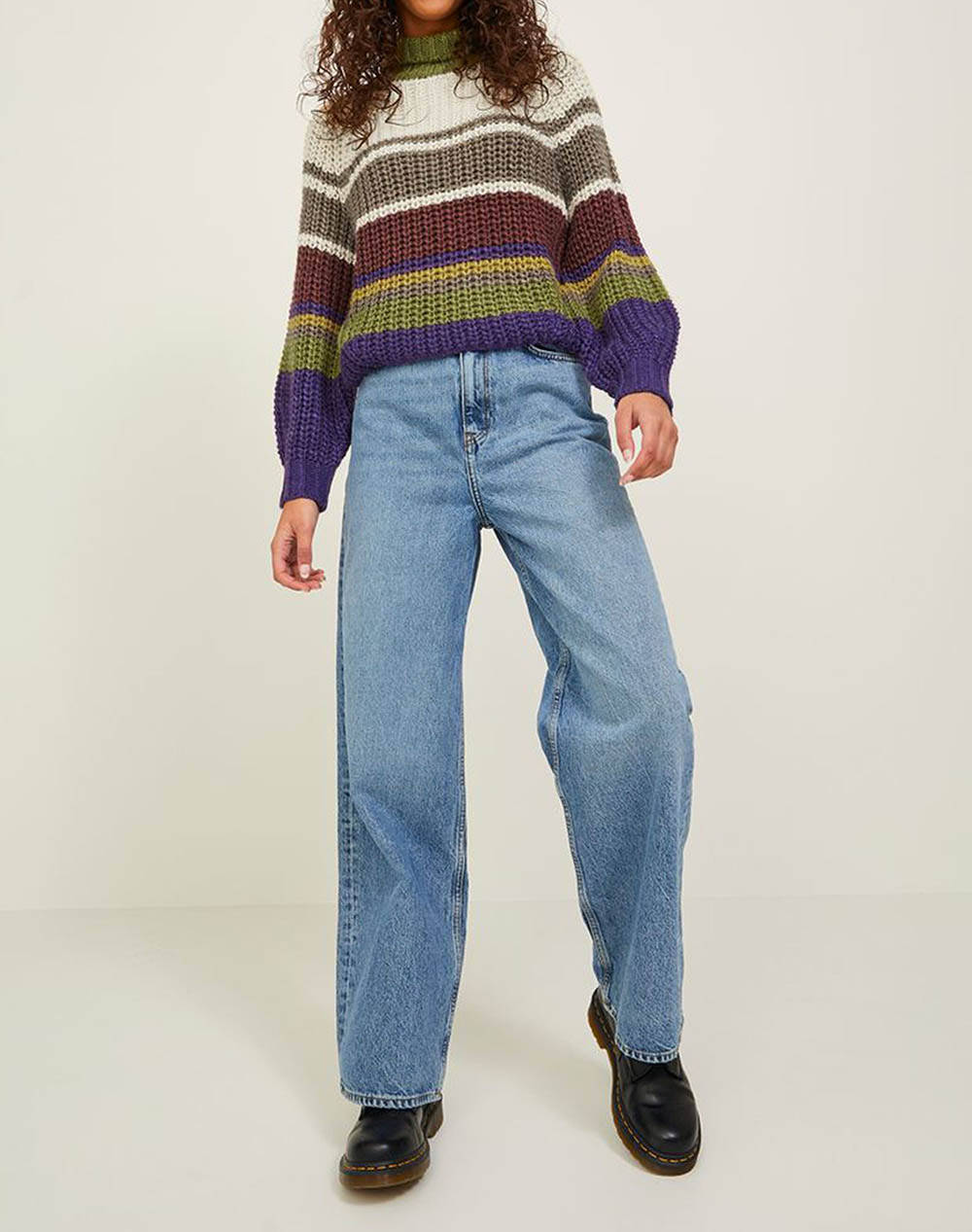 JJXX JXKELVY CHUNKY STRIPE HIGH NECK KNIT SN