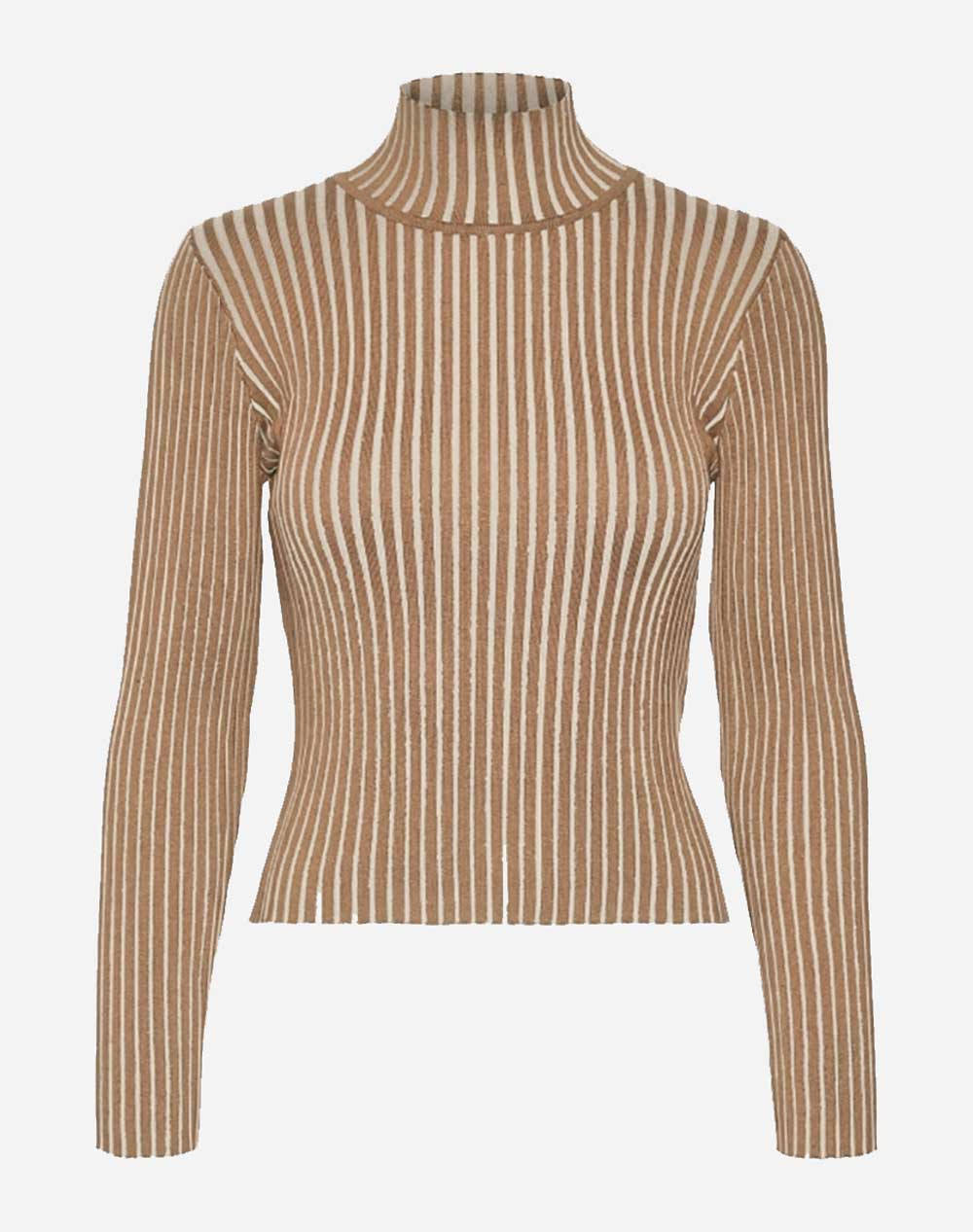 VERO MODA VMWILLOW LS HIGH-NECK RIB CROP BLOUSE GA