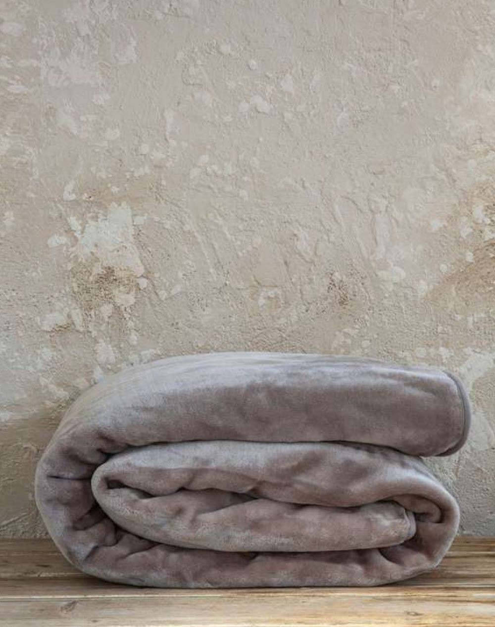 NIMA Одеяло Велурено Единично 160x220 Coperta - Cigar Beige