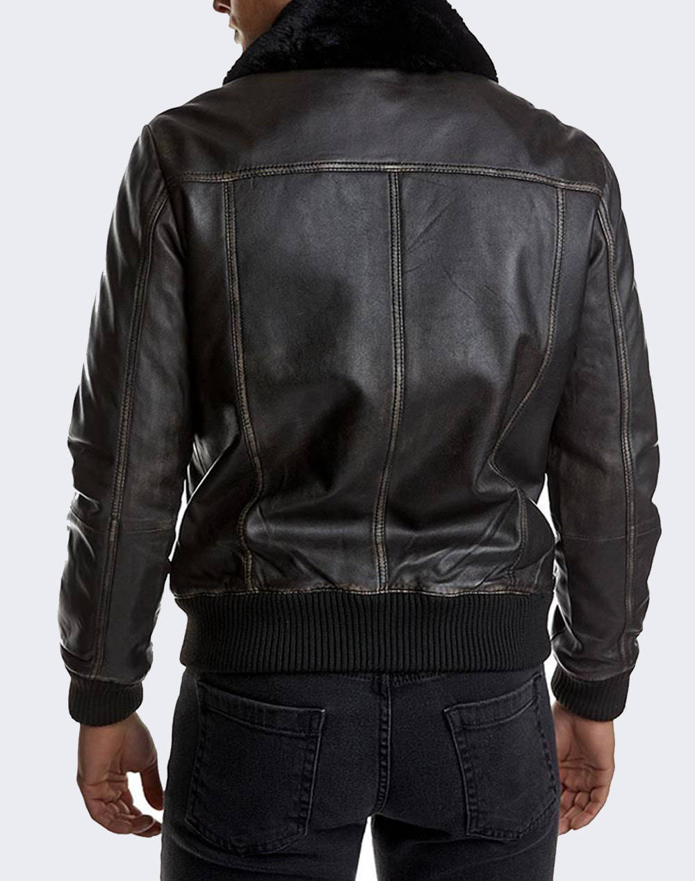 BIZZARO 2124504 SHORT LEATHER JACKET WITH FUR