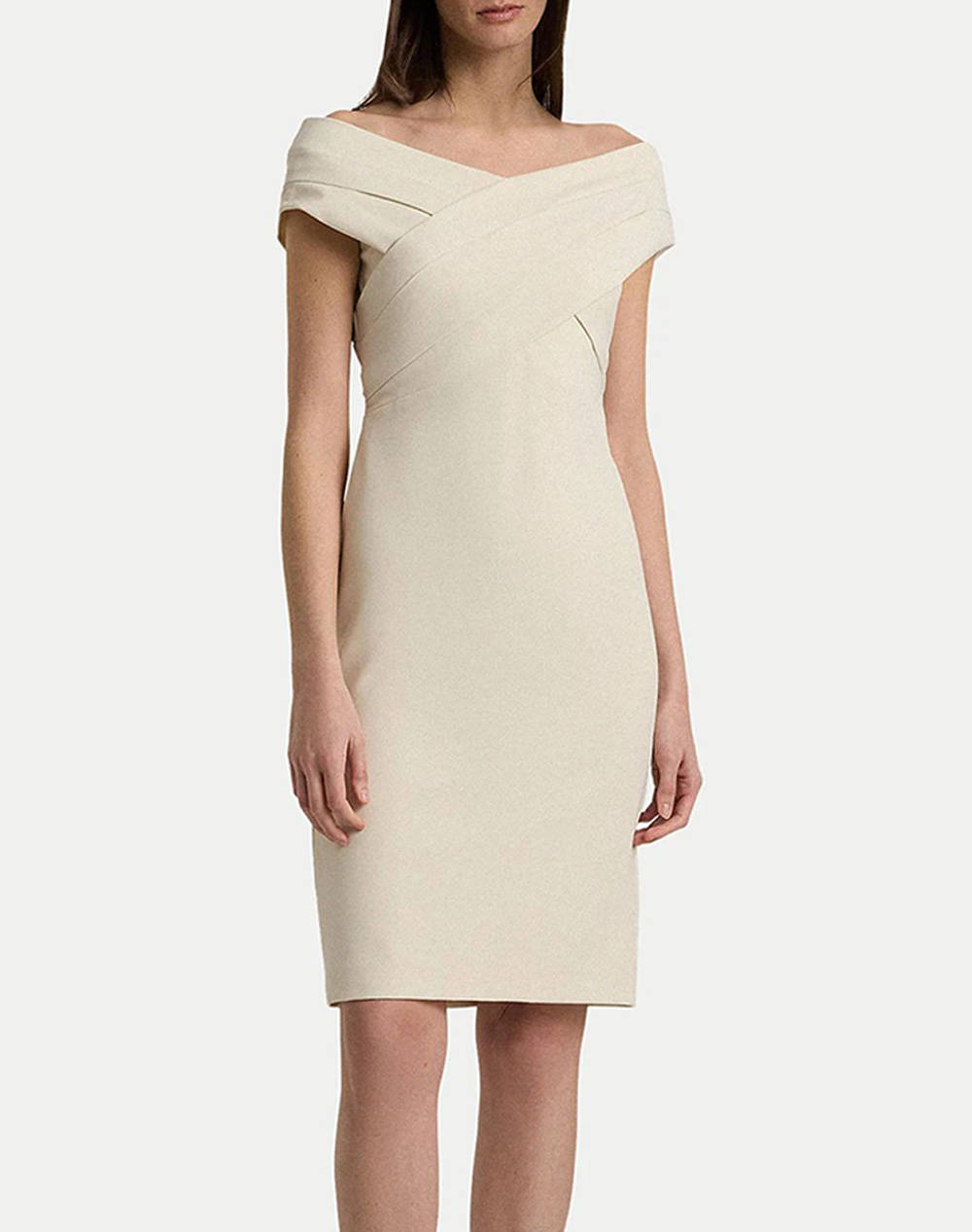 LAUREN RALPH LAUREN PLSHD CREPE-COCKTAIL DRESS