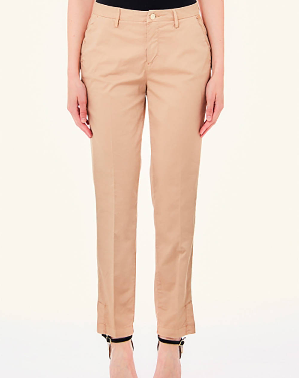 LIU JO WHITE 2 MA4C74 CHINO CLASSY H.W. WOMENS TROUSERS