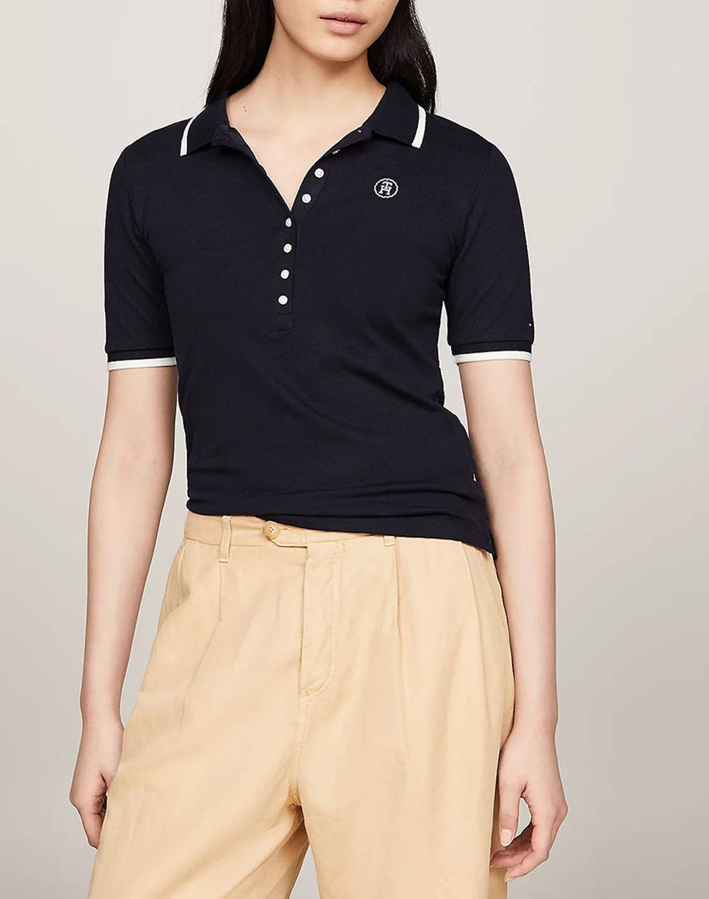 TOMMY HILFIGER SLIM SMD TIPPING LYOCELL POLO SS