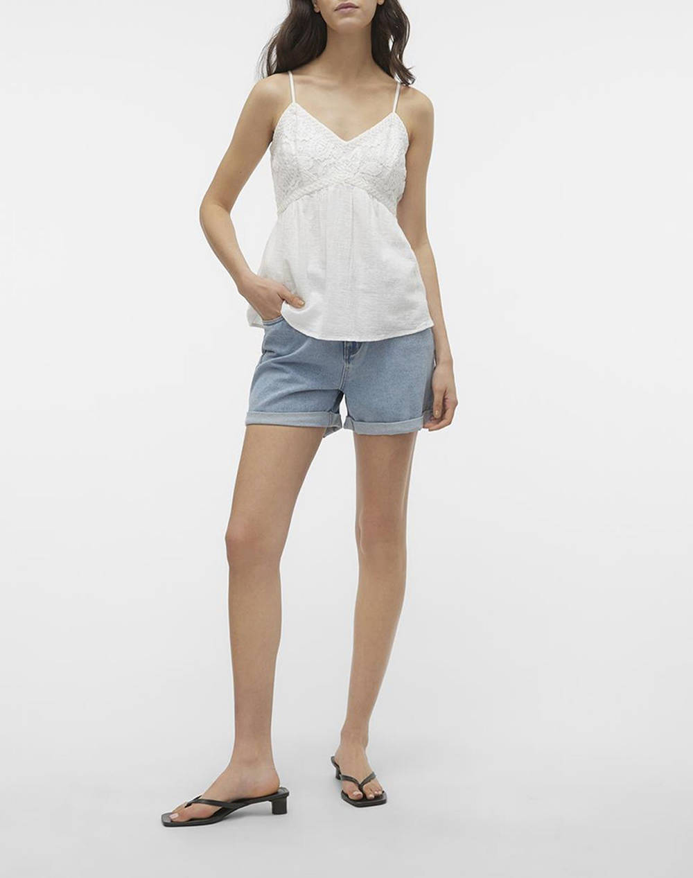 VERO MODA VMKIVA SINGLET TOP WVN BTQ