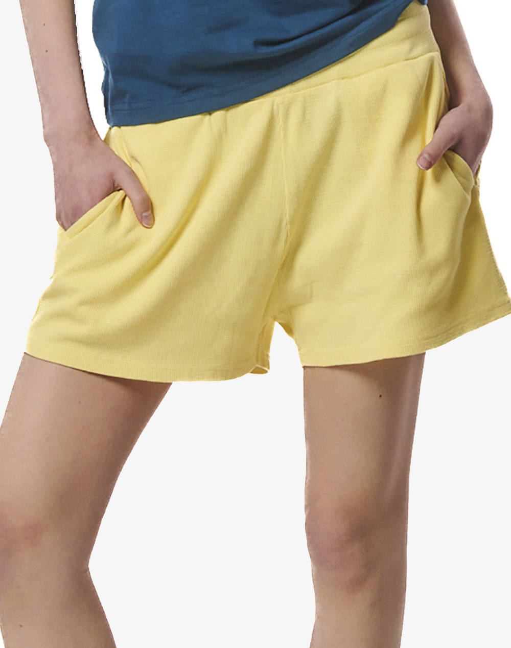 BODY ACTION WOMENS NATURAL DYE WAFFLE SHORTS