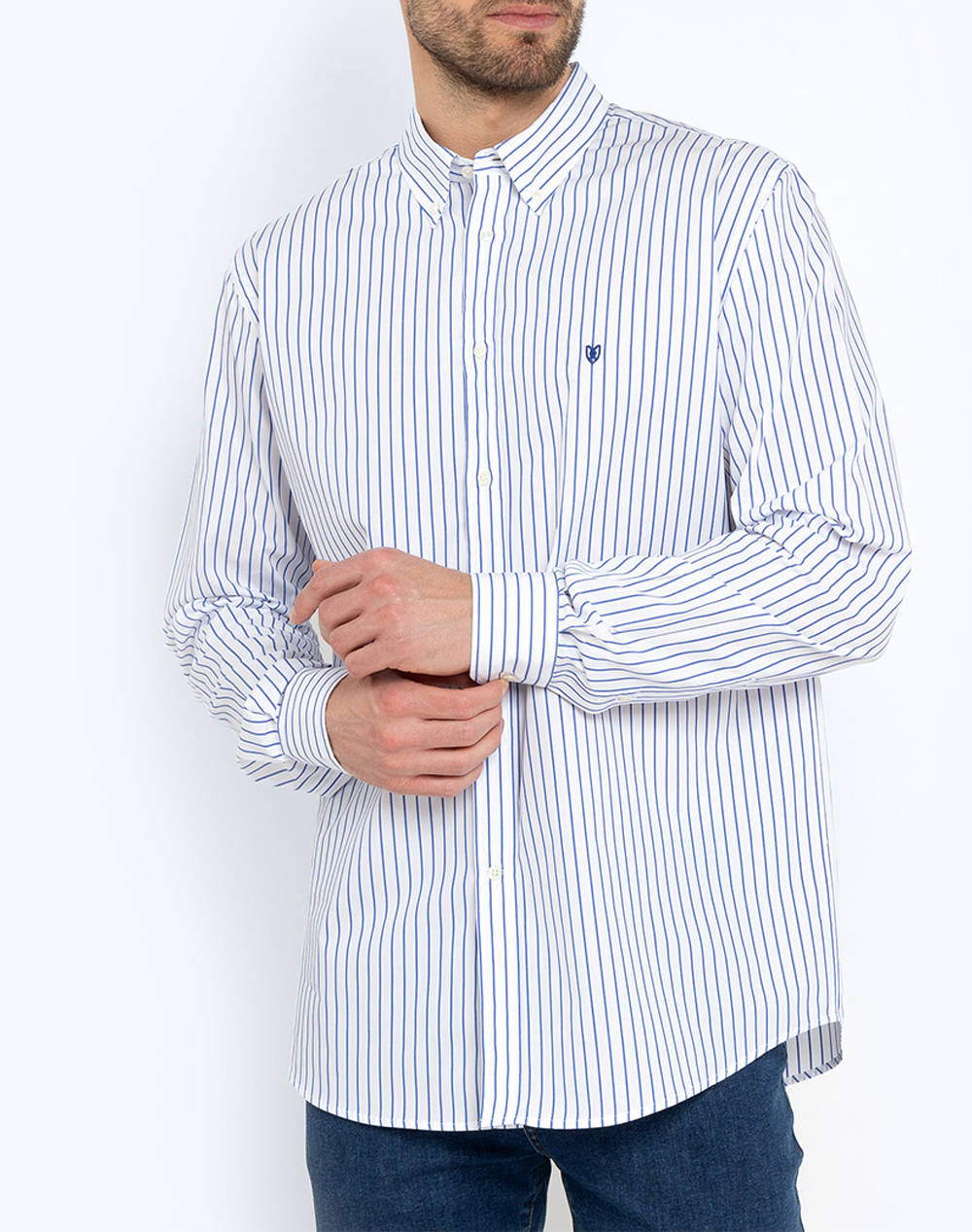 THE BOSTONIANS РИЗА ACORN POPLIN REGULAR FIT Stripe POPLIN Button-down Regular Fit