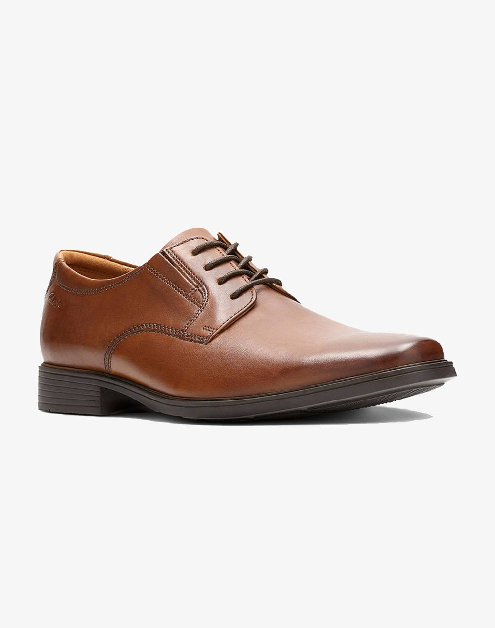 CLARKS Tilden Plain Dark Tan Lea