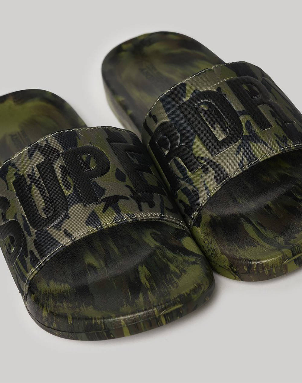 SUPERDRY D2 SDRY CAMO VEGAN POOL SLIDE MENS SHOE