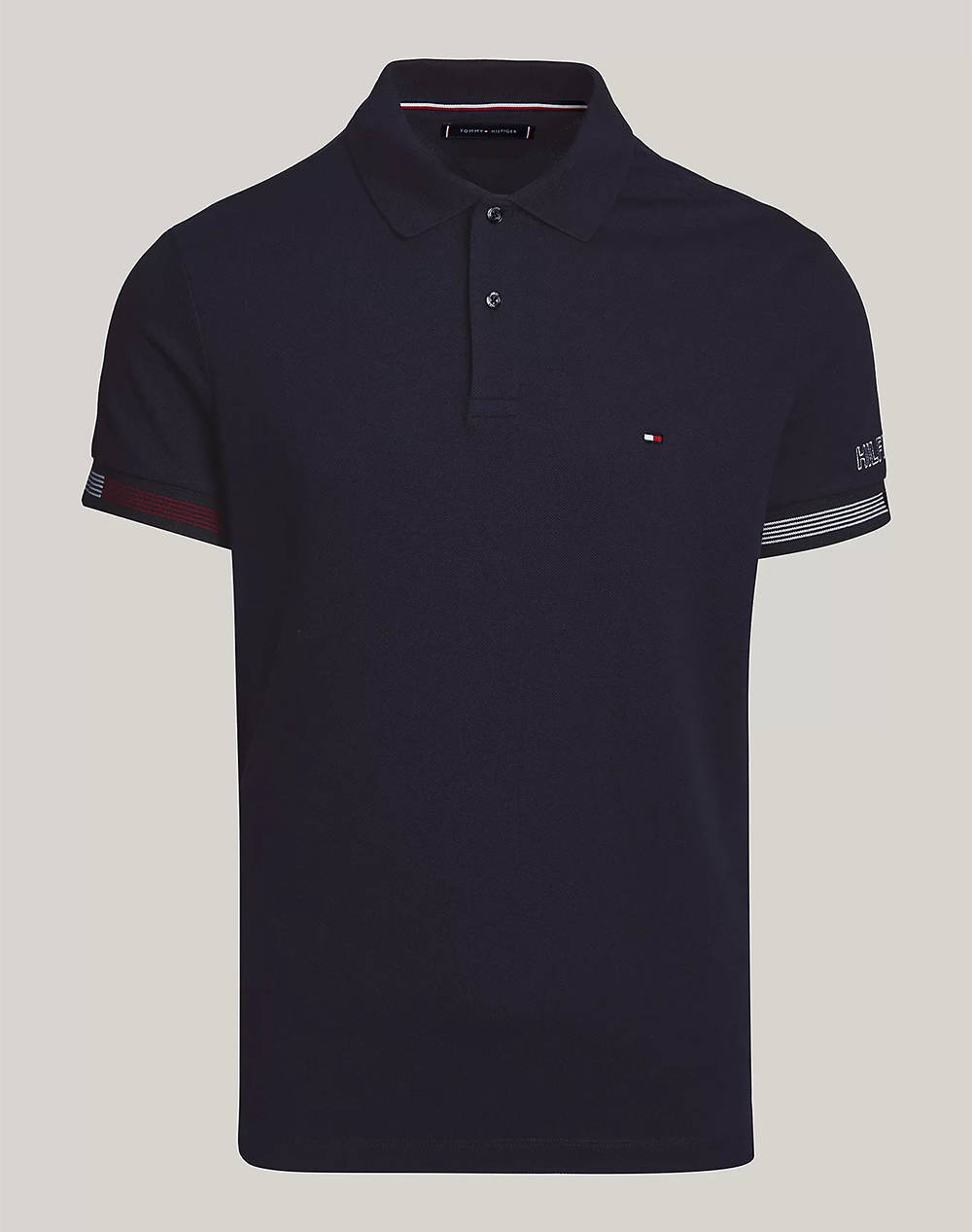 TOMMY HILFIGER FLAG CUFF SLIM POLO