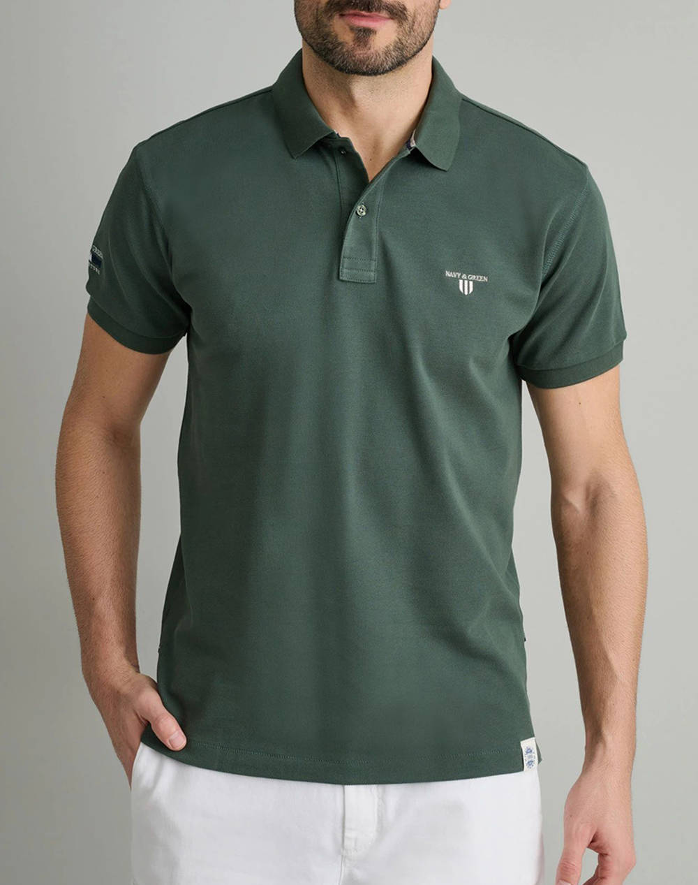 NAVY&GREEN POLO SHIRT-CUSTOM FIT