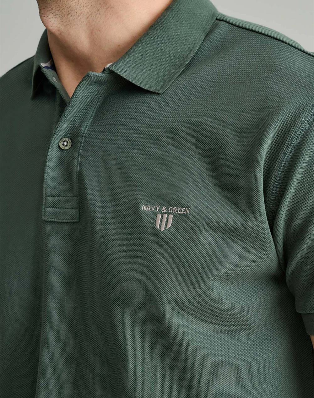 NAVY&GREEN POLO SHIRT-CUSTOM FIT