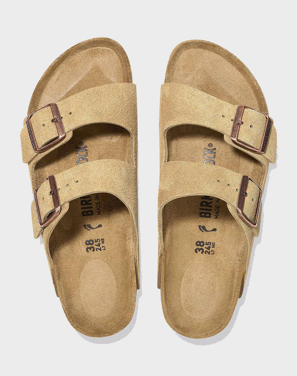 BIRKENSTOCK LEATHER ARIZONA LEVE LATTE CREAM 35 - 46 NARROW SEASONAL SHOE UNISEX