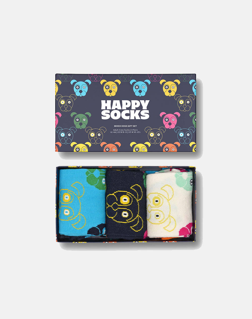 HAPPY SOCKS 3-Pack Mixed Dog Socks Gift Set