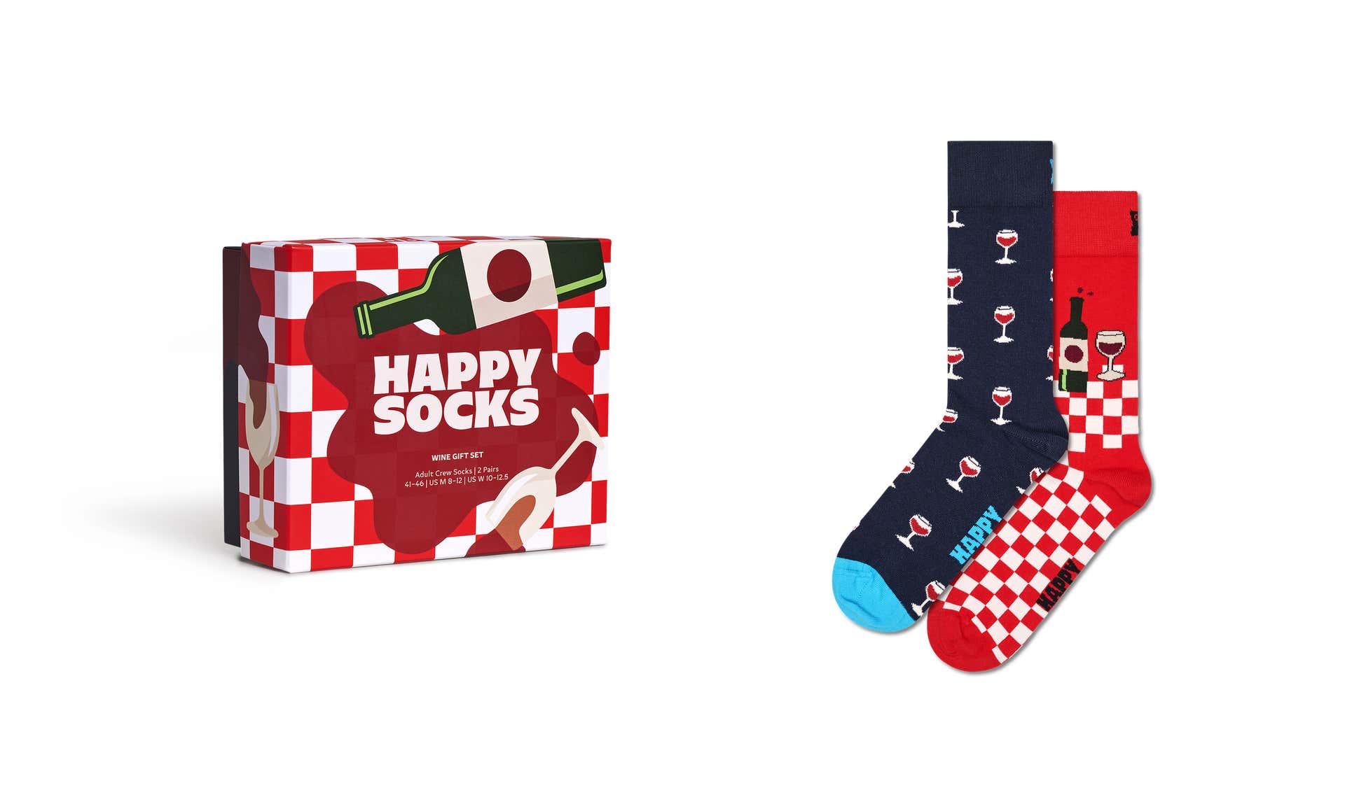 HAPPY SOCKS 2-Pack Wine Gift Set