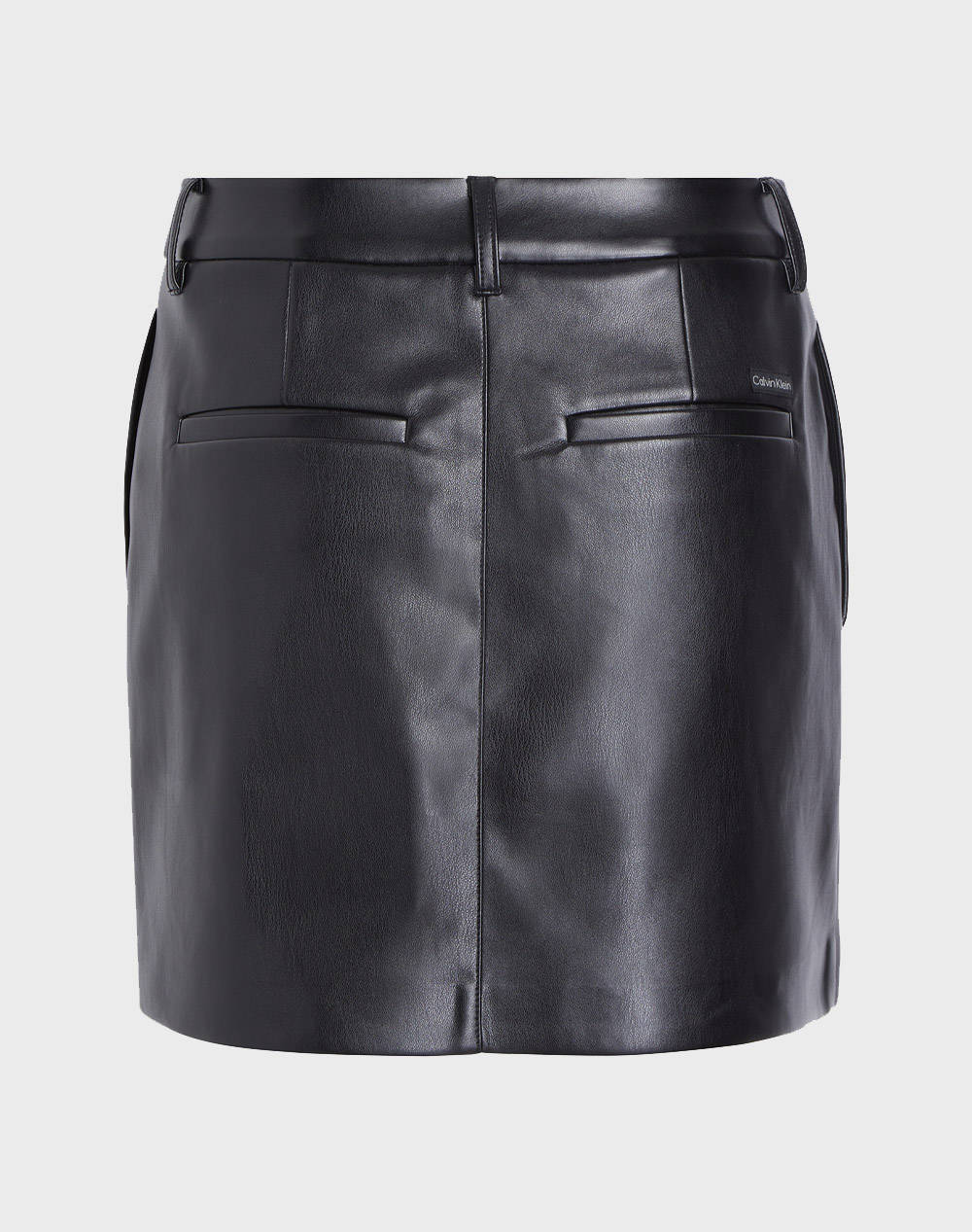 CALVIN KLEIN FAUX LEATHER A-LINE MINI SKIRT