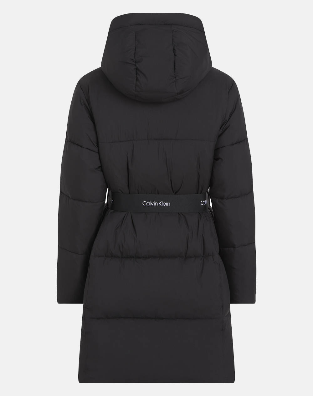 CALVIN KLEIN LOGO BELT LONG PUFFER