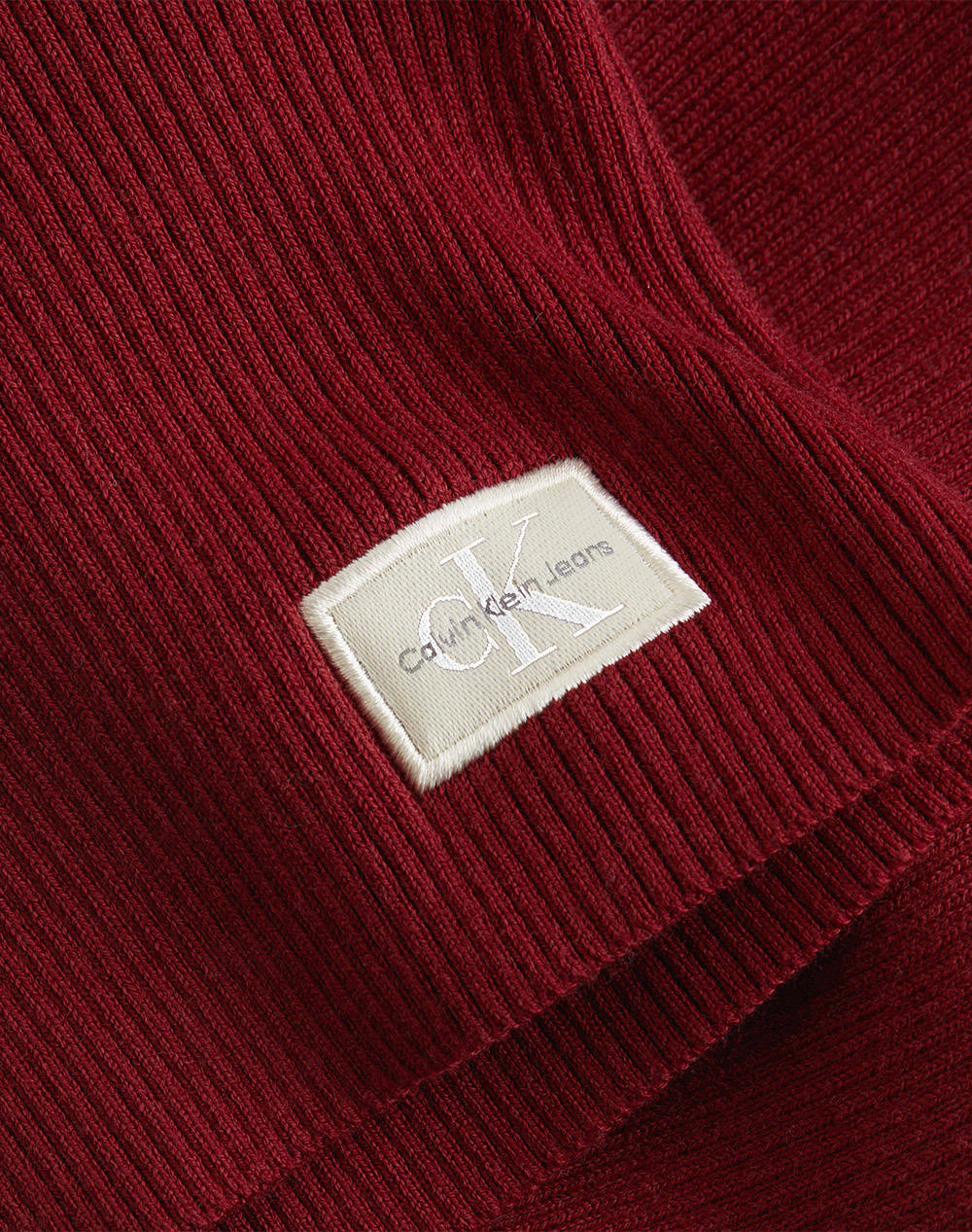 CALVIN KLEIN WOVEN LABEL ROLL NECK SWEATER