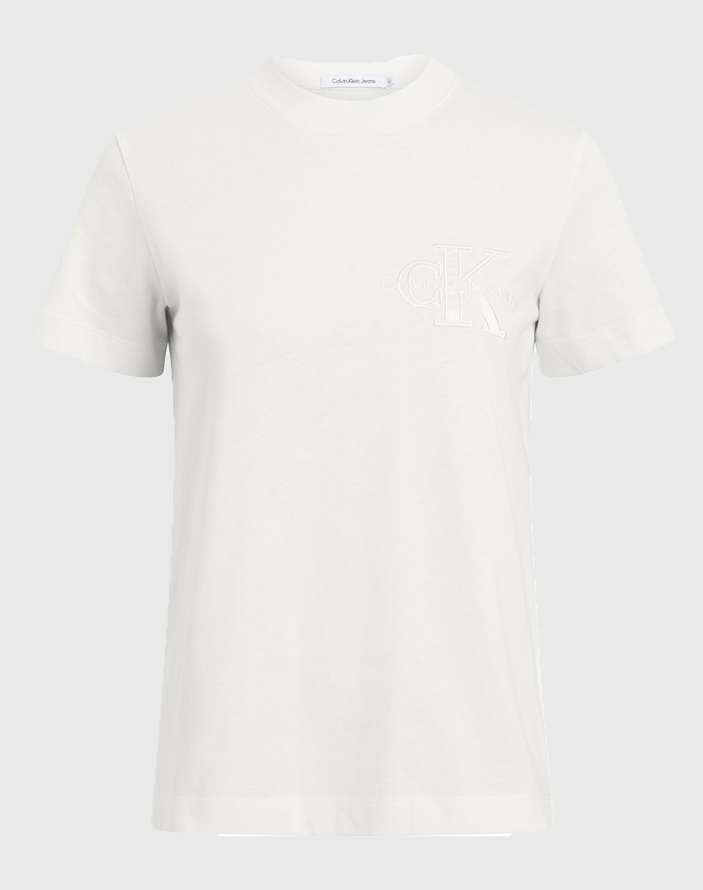 CALVIN KLEIN SATIN APPLIQUE REGULAR TEE