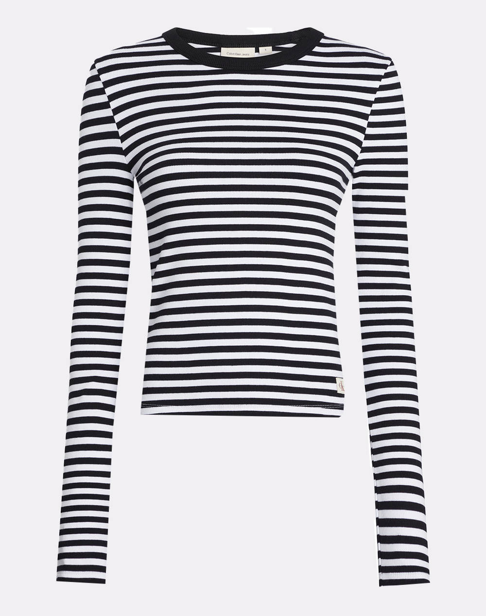 CALVIN KLEIN WOVEN LABEL RIB LONG SLEEVE