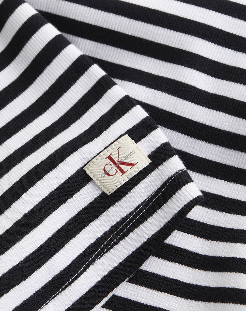 CALVIN KLEIN WOVEN LABEL RIB LONG SLEEVE