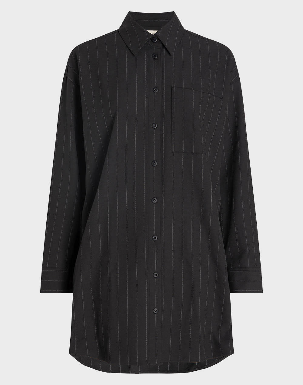 CALVIN KLEIN SOFT CREPE PINSTRIPE SHIRT DRESS