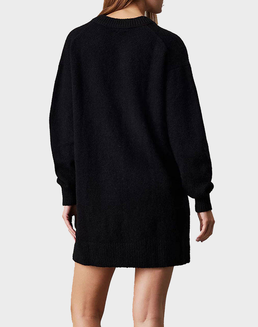 CALVIN KLEIN TEXTURED SWEATER V-NECK DRESS