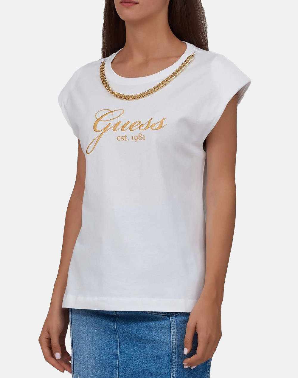 GUESS SS CN CRYSTAL LOGO TEE ДАМСКА ТЕНИСКА