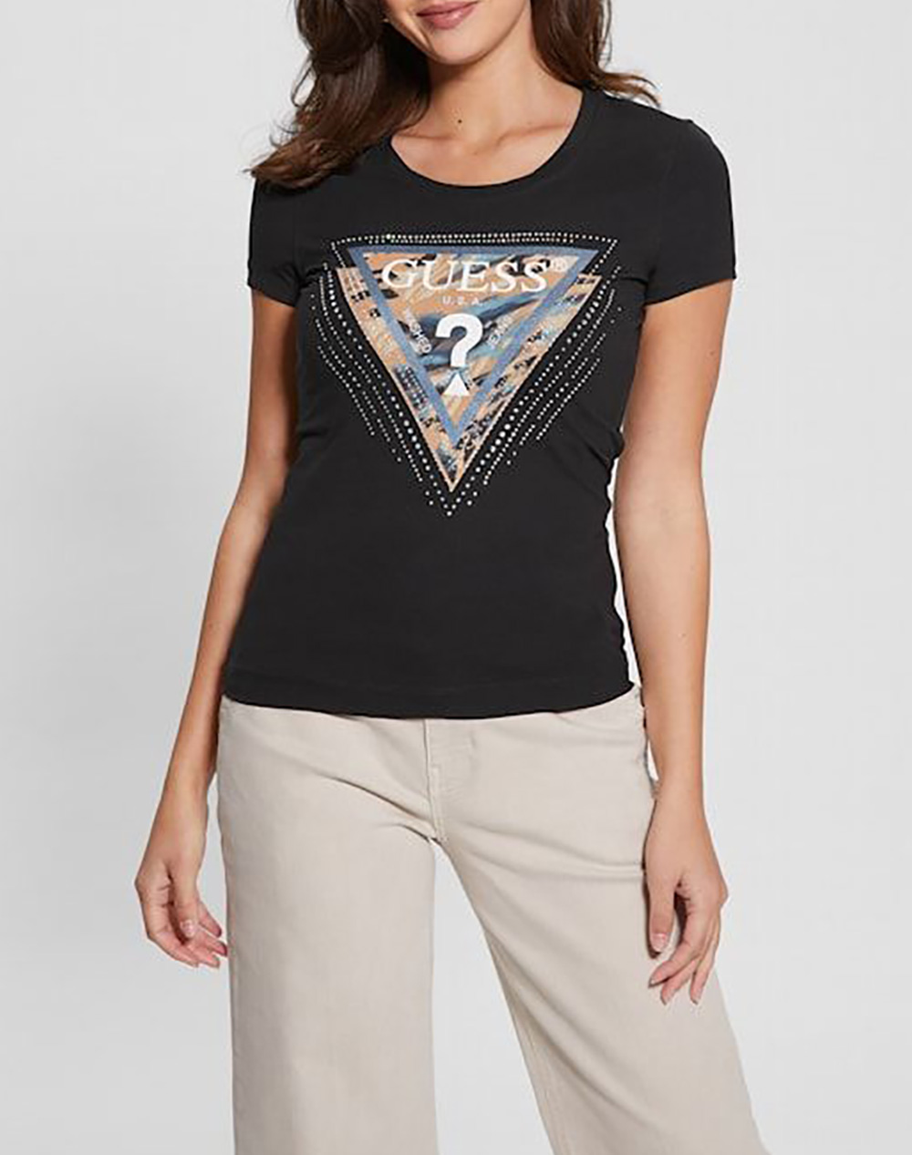 GUESS SS CN LEO TRIANGLE TEE WOMENS T-SHIRT