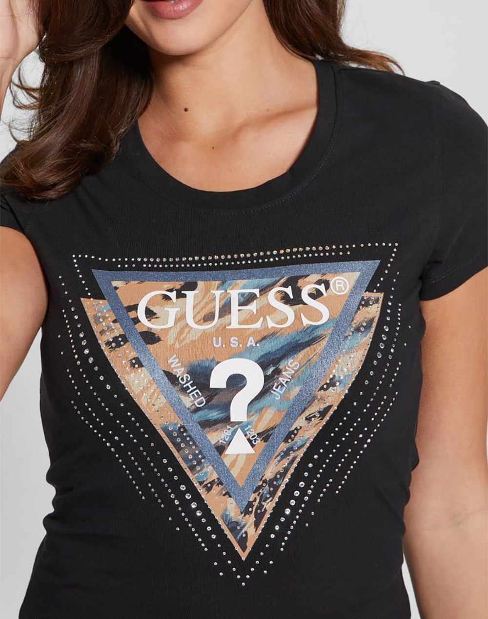 GUESS SS CN LEO TRIANGLE TEE WOMENS T-SHIRT