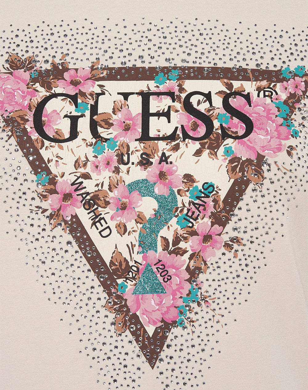 GUESS SS CN CHERRY FLOWER TEE WOMENS T-SHIRT