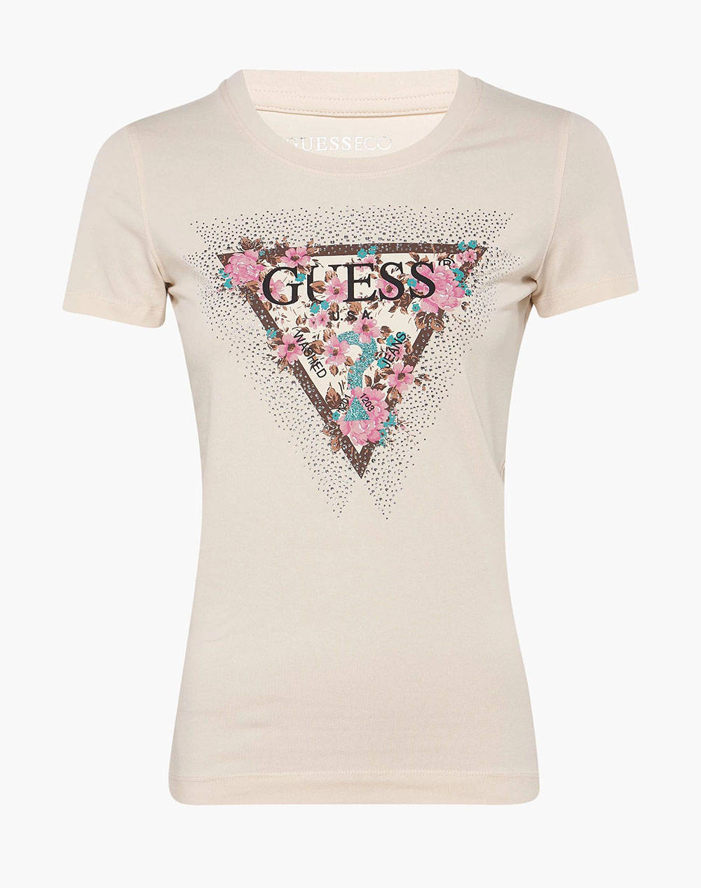 GUESS SS CN CHERRY FLOWER TEE WOMENS T-SHIRT