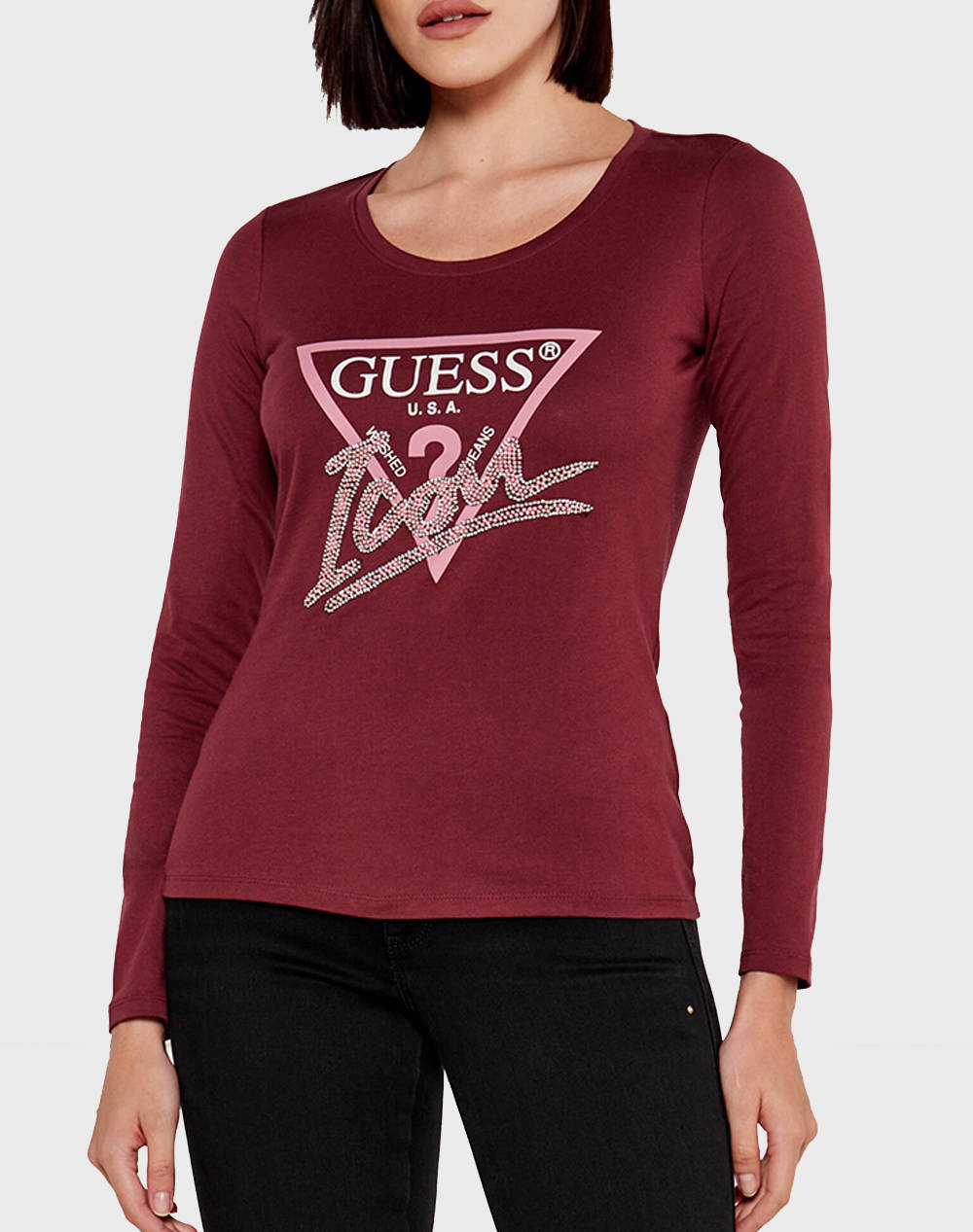 GUESS LS RN ICON TEE ДАМСКА ТЕНИСКА