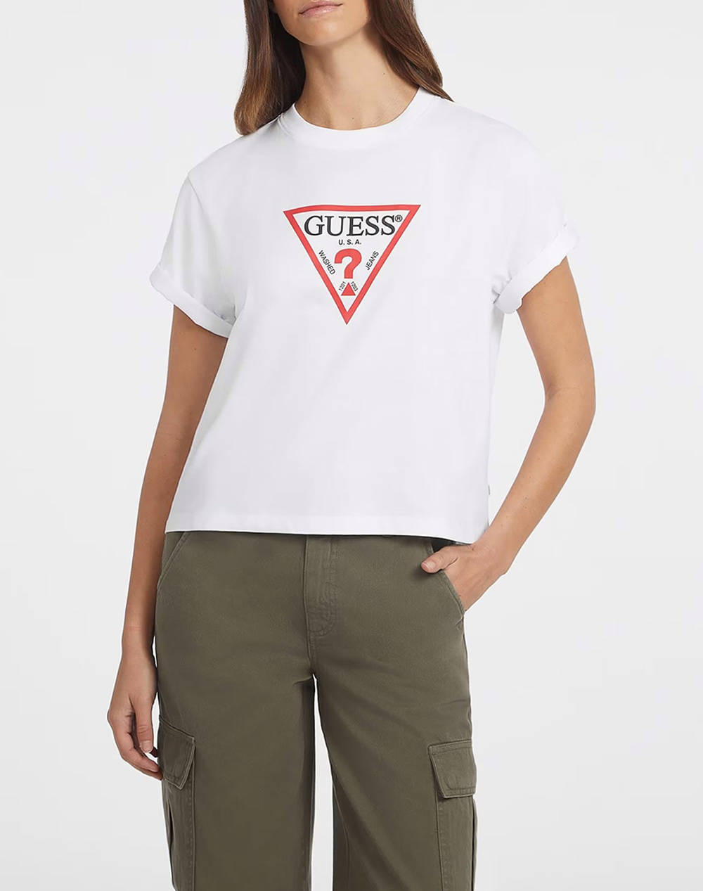 GUESS JEANS GJ SS CN BOXY ICONIC - ORGANIC COTTON 160GSM BLOUSE W