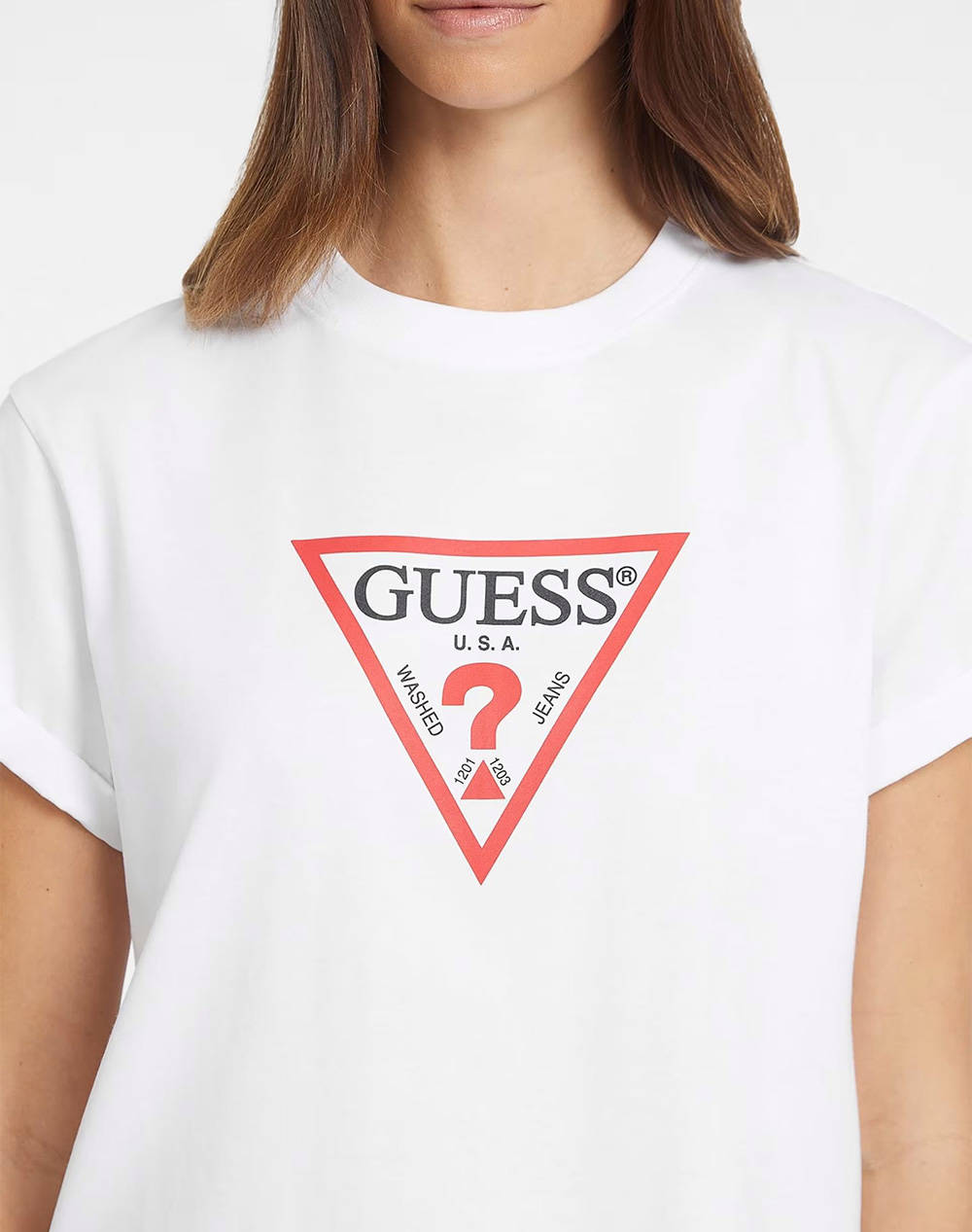 GUESS JEANS GJ SS CN BOXY ICONIC - ORGANIC COTTON 160GSM BLOUSE W