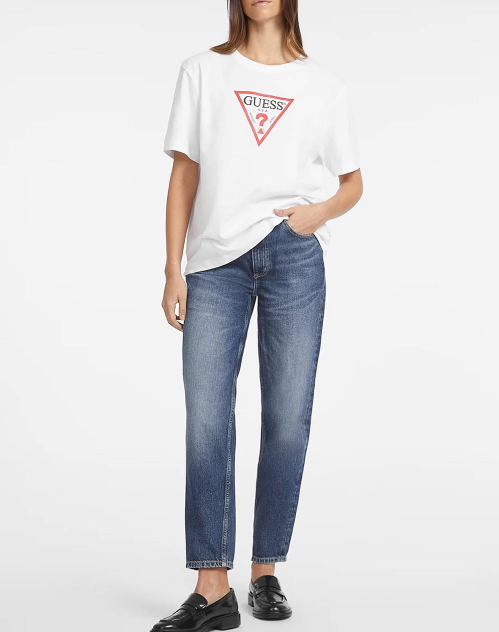 GUESS JEANS GJ SS CN BOXY ICONIC - ORGANIC COTTON 160GSM BLOUSE W