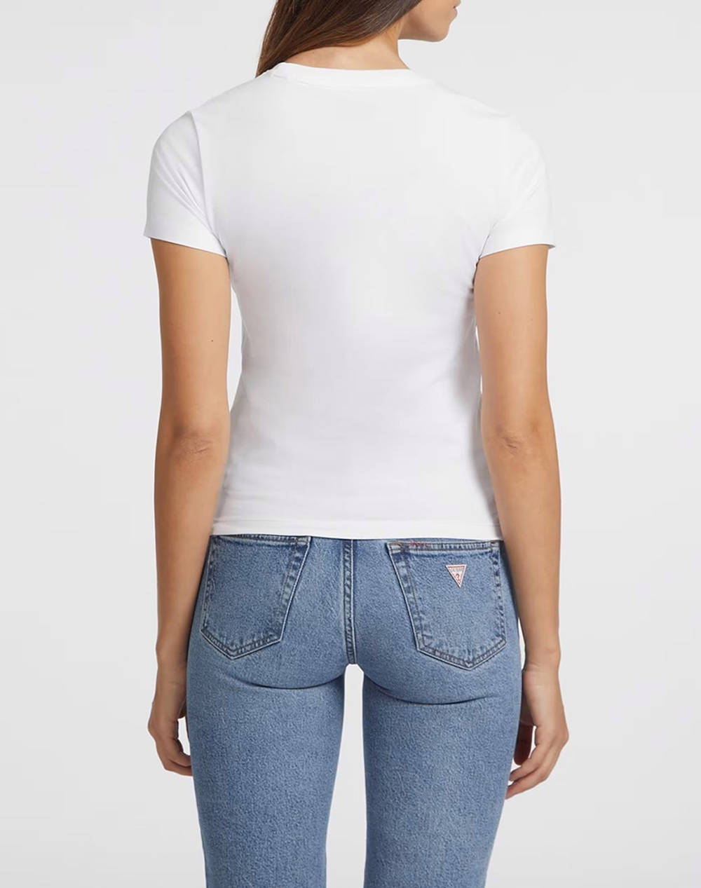 GUESS JEANS GJ SS CN SLIM LOGO P - MID ORGANIC STRETCH JERSEY 180 BLOUSE W