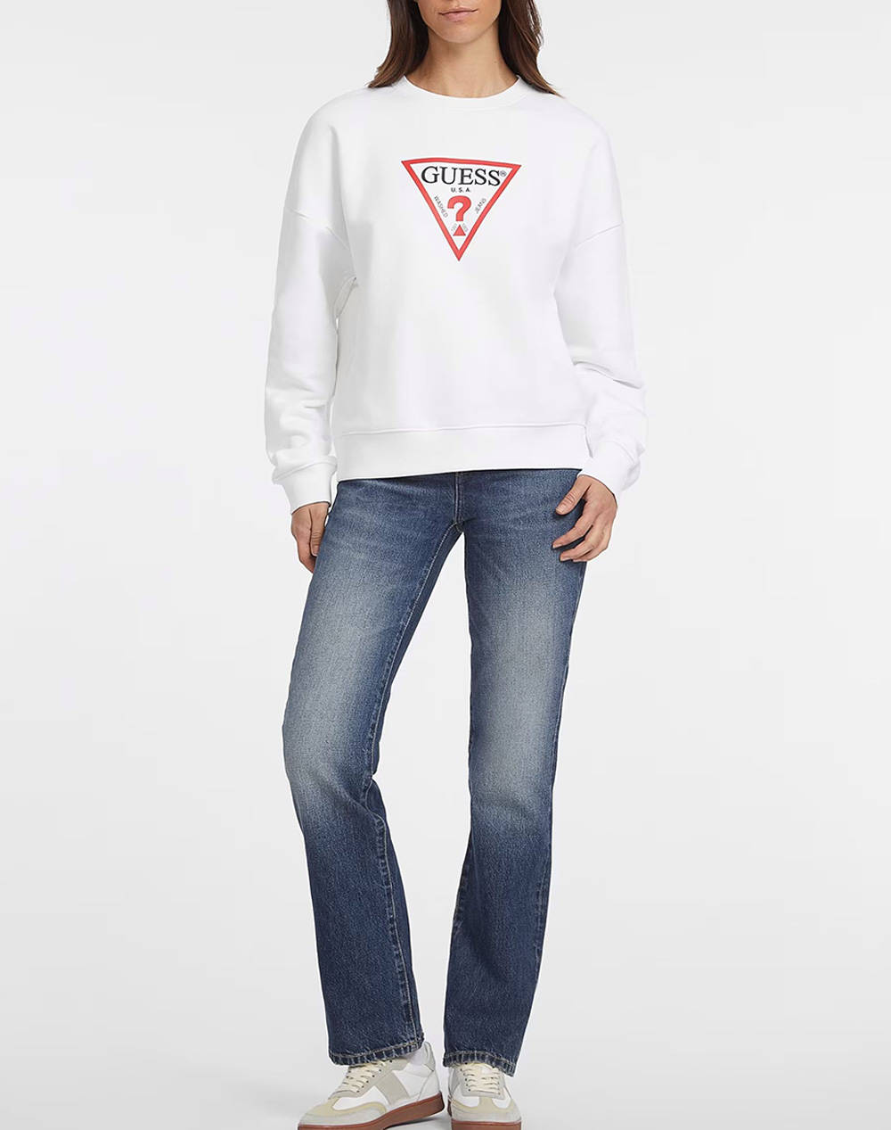 GUESS JEANS GJ CN OS ICONIC TRIANGLE SWEAT WOMENS SWEATER