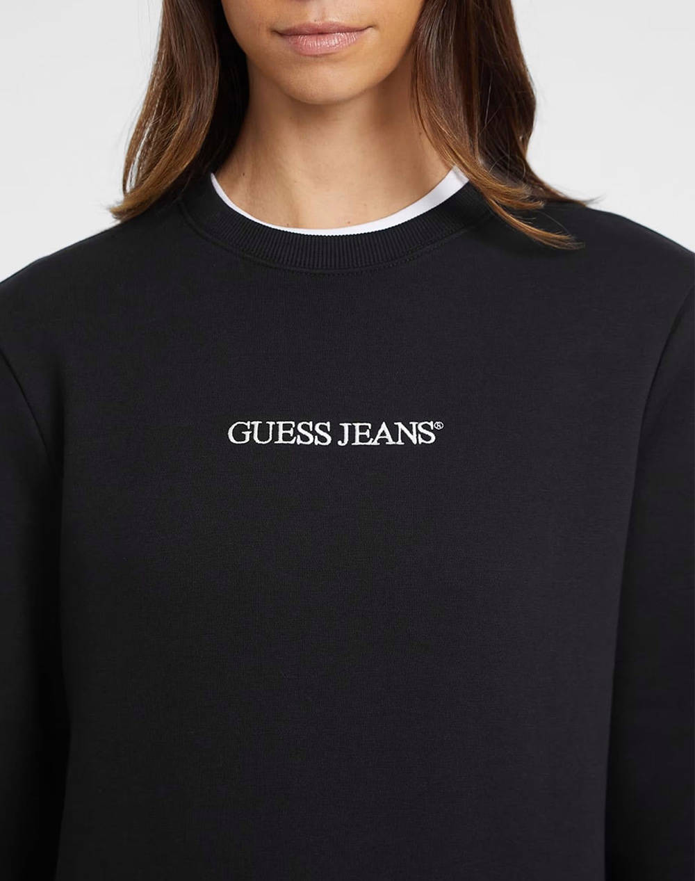 GUESS JEANS GJ CN REG LOGO EMB S - ORGANIC CO/PL SOFT FLEECE 350 SWEATSHIRTS W