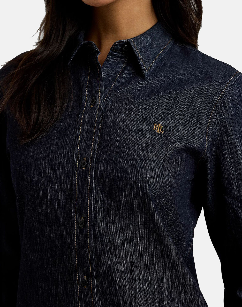 LAUREN RALPH LAUREN JAMELKO-LONG SLEEVE-BUTTON FRONT SHIRT